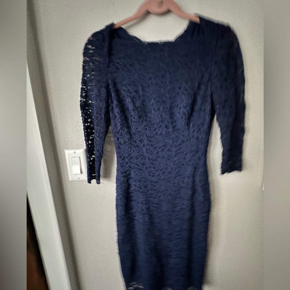Ralph Lauren navy lace midi dress